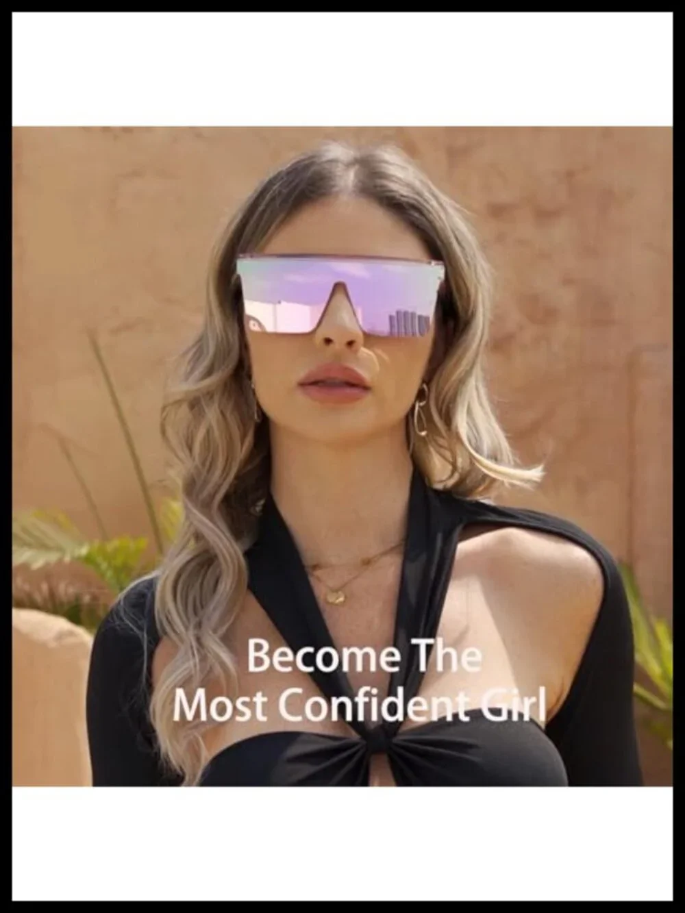 Oversized Square Sunglasses UV400 Protection